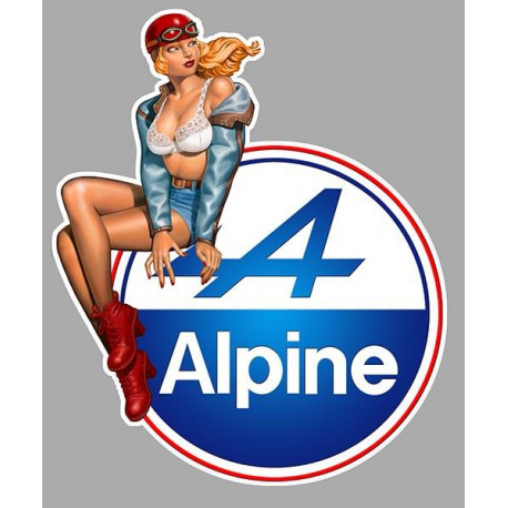 Alpine Pin Up Gauche Sticker Vinyle Lamin Cafe Racer Bretagne