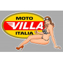 MOTO VILLA Pin UP left laminated decal