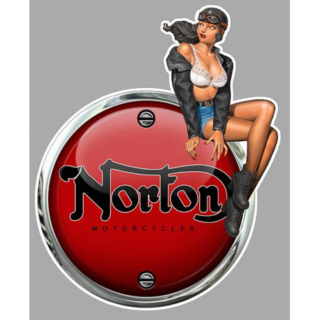 NORTON  right Pin up laminated decal