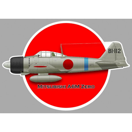 MITSUBISHI A6M ZERO Sticker vinyle laminé