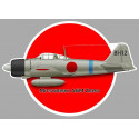 MITSUBISHI A6M ZERO Sticker vinyle laminé