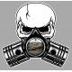 VELOCETTE Pistons Skull Sticker vinyle laminé