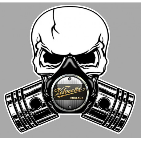 VELOCETTE Pistons skull laminated vinyl decal