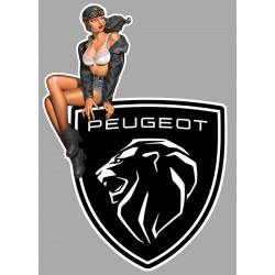 PEUGEOT  Pin Up gauche Sticker vinyle laminé