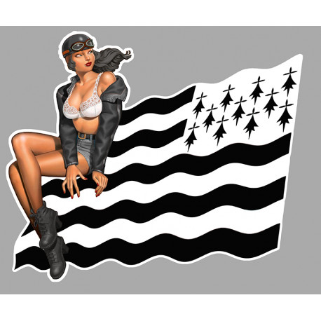 BRITAIN LEFT PIN UP  laminated decal