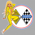 AUTO COMPETITION R Pin Up Sticker droite vinyle laminé