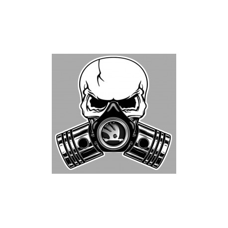 SKODA Piston-Skull laminated decal