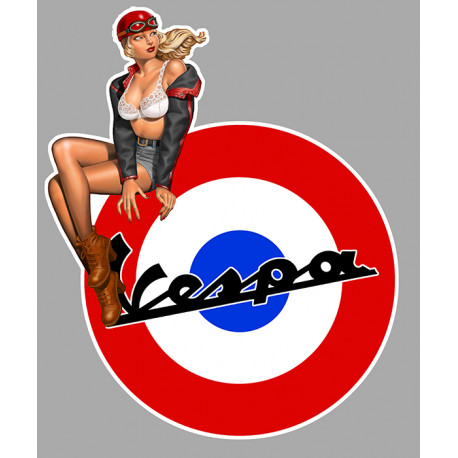 VESPA ( I )  Pin Up Sticker vinyle laminé gauche