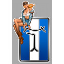 De Tomaso Vintage Pin Up left Sticker laminated decal