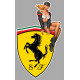 FERRARI Vintage Pin Up Sticker droite vinyle laminé