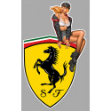 FERRARI Vintage Pin Up Sticker droite vinyle laminé