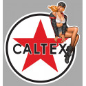 CALTEX Pin Up Vintage droite Sticker vinyle laminé