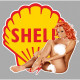 SHELL Pin Up Sexy gauche Sticker vinyle laminé