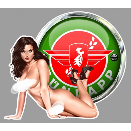 ZUNDAPP Pin Up Sexy gauche Sticker vinyle laminé