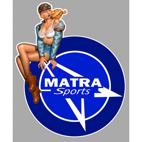 MATRA Pin Up Vintage Sticker gauche vinyle laminé