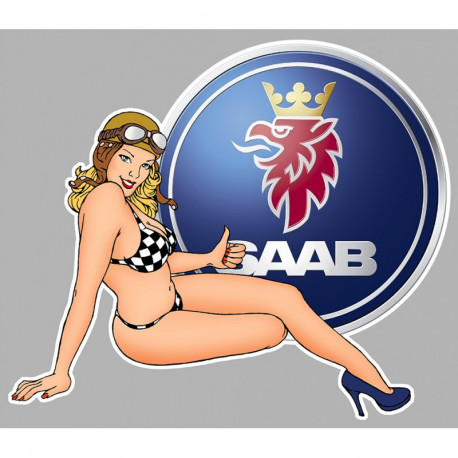 SAAB Pin Up droite  Sticker vinyle laminé