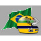 Ayrton SENNA Helmet right Flag laminated decal