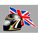 Barry SHEENE left Flag laminated decal