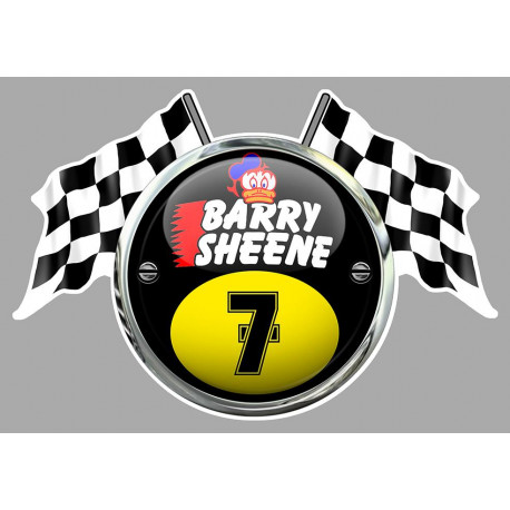 Barry SHEENE n°7 Flags laminated decal