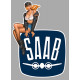 SAAB Pin Up Vintage Sticker gauche vinyle laminé