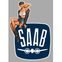 SAAB Pin Up Vintage Sticker gauche vinyle laminé