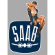 SAAB Pin Up Vintage Sticker droite vinyle laminé