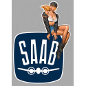 SAAB Pin Up Vintage Sticker droite vinyle laminé