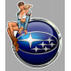 SUBARU Left Vintage Pin Up Laminated decal