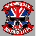 VESPA UK Motrocycles Skull Sticker vinyle laminé