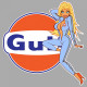 GULF Pin Up gauche Sticker vinyle laminé