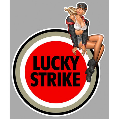 LUCKY STRIKE right Pin Up  laminated decal