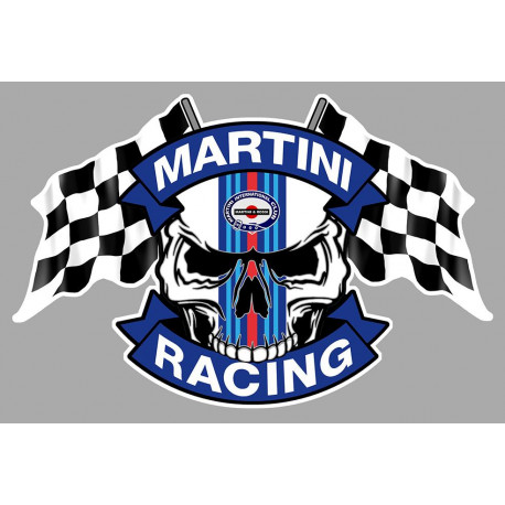 MARTINI RACING Skull- Flags  laminated decal