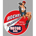 ROCKET Motor Oil right  Pin Up  Laminated decal