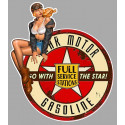 STAR Motor Gasoline left Pin Up  laminated vinyl decal