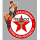 TEXACO left vintage Pin Up laminated decal