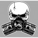 ABARTH Pistons skull laminated decal