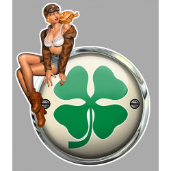 ALFA ROMEO vintage left Pin Up  Laminated decal