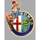 ALFA ROMEO vintage left Pin Up  Laminated decal