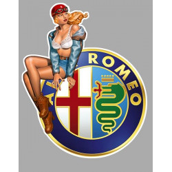 ALFA ROMEO vintage left Pin Up  Laminated decal