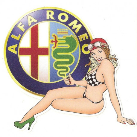 ALFA ROMEO Pin Up Vintage gauche Sticker vinyle laminé -  cafe-racer-bretagne.clicboutic.com