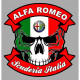 ALFA ROMEO  Skull Sticker vinyle laminé