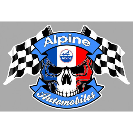 ALPINE Skull Flags Sticker laminated decal