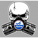 ALPINE Skull-Pistons Sticker laminated decal