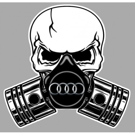 AUDI Pistons- Skull  Sticker vinyle laminé