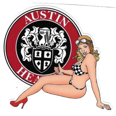 AUSTIN HEALEY Pin Up  gauche Sticker vinyle laminé