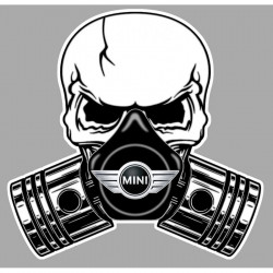 AUSTIN MINI  Skull-Pistons aminated vinyl decal