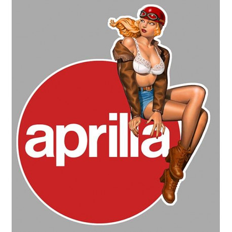 APRILIA Pin Up Vintage droite  Sticker  vinyle laminé