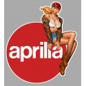 APRILIA right Vintage Pin Up  laminated decal