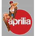 APRILIA Pin Up Vintage gauche  Sticker  vinyle laminé