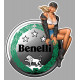 BENELLI Pin Up Vintage droite Sticker  vinyle laminé